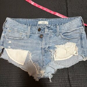Abercrombie & Fitch distressed micro denim short